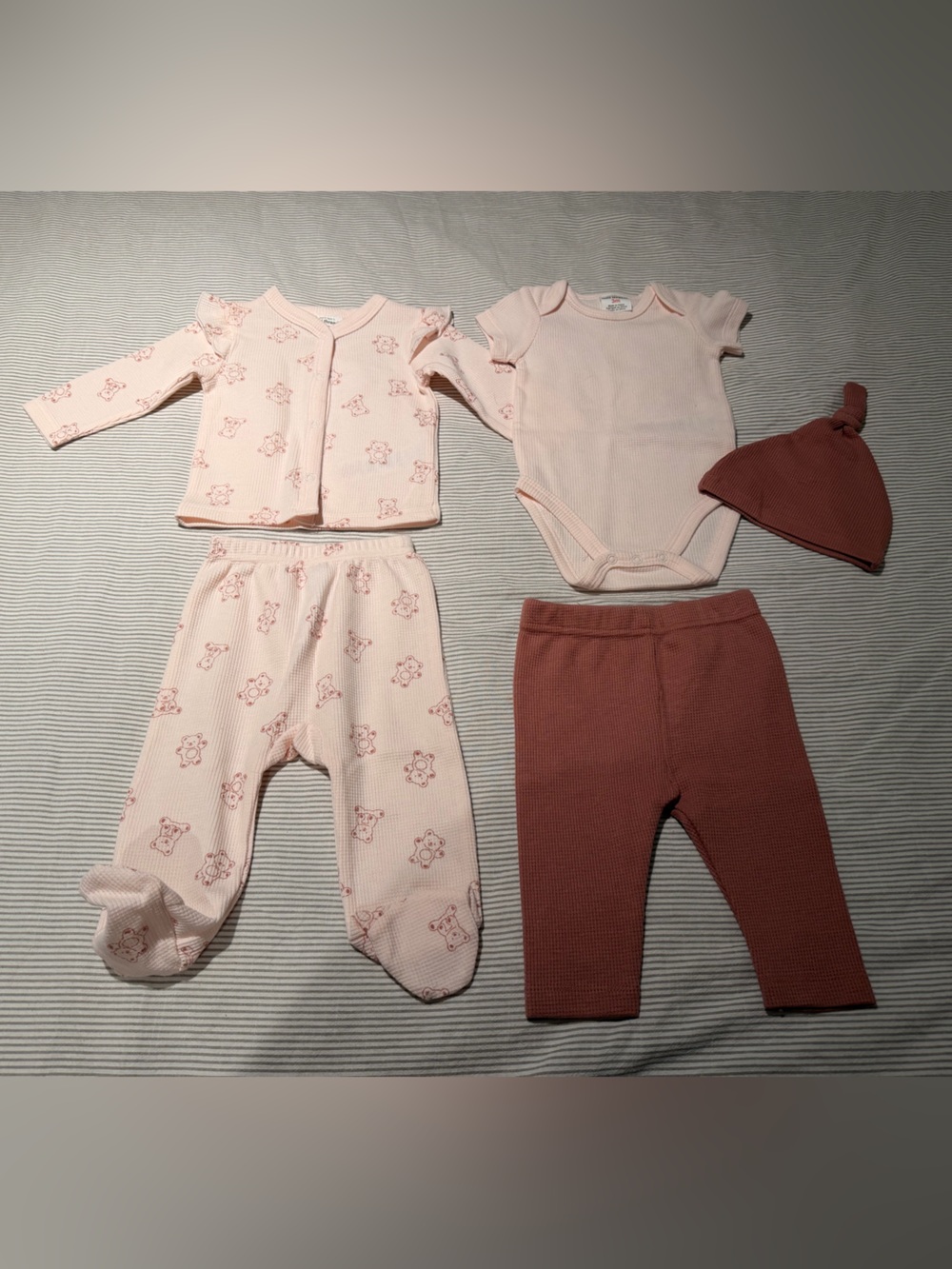 Baby Girl 3M - NEW! Mini Threads 5pc Waffle Ribbed Set